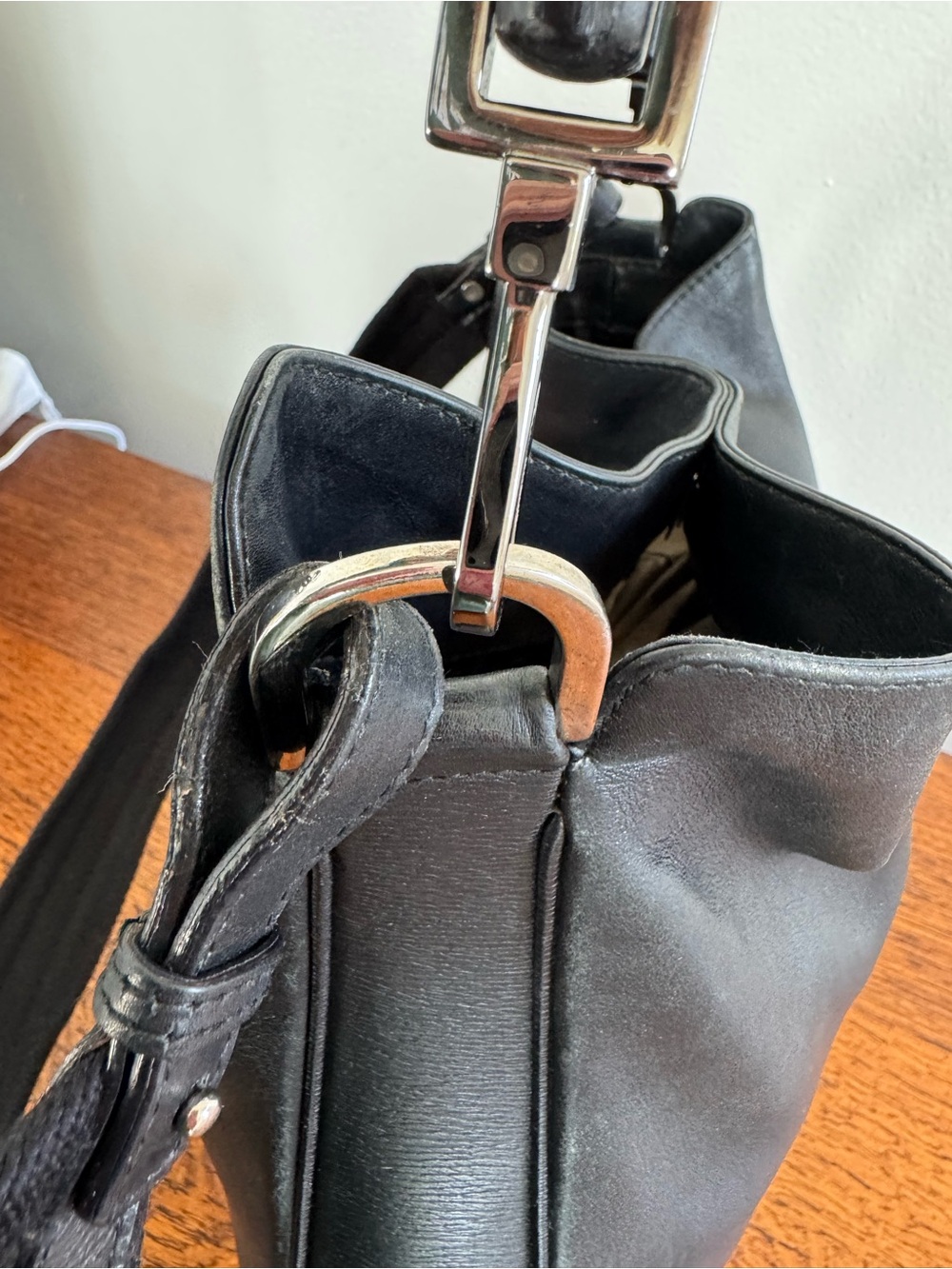 Gucci Vintage Tom Ford Era Black Leather Bamboo Handle Hobo Bag with Strap w/COA - Picture 5 of 16